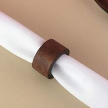 1/6/12pcs Handmade Napkin Rings, Wooden Farmhouse Vintage Style Round Napkin Rings, Suitable For Christmas, Thanksgiving, Holidays, Weddings, Parties And Other Dining Table Decor - Multicolor - View 4