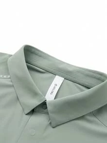 TECTOP Men's Golf Polo Shirt, Comfortable Breathable, Button Design, Suitable For Outdoor Sports & Fitness - Green - View 5