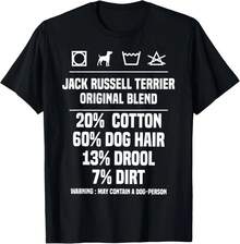 Funny Original Blend Jack Russell Terrier T-Shirt Dog Giftmen and women can wear, black, white, gifts.S,M,L,XL,2XL,3XL,779XL - Negro - Ver 1
