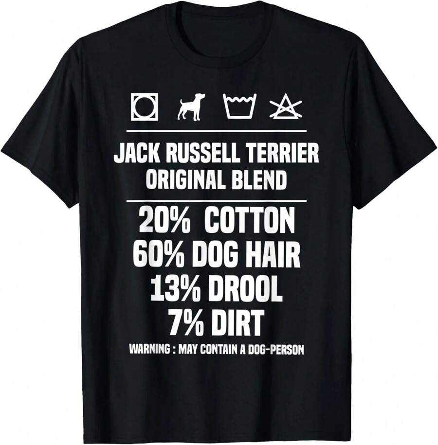 Funny Original Blend Jack Russell Terrier T-Shirt Dog Giftmen and women can wear, black, white, gifts.S,M,L,XL,2XL,3XL,779XL - Negro - Ver 1