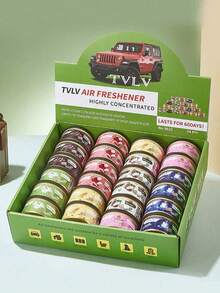 Canned Solid Car Air Freshener, Car Aromatherapy Balm Deodorizer Diffuser, Long-Lasting Fragrance To Refresh Car Interior Odors, Suitable For Sedans, SUVs, Trucks, RVs, Center Console, Cup Holder, Seat Side, Home Living Room, Bedroom, Bathroom, Office, Wardrobe And Travel Spaces, Helps Reduce Musty, Smoke, Pet, Damp And Daily Odors, Compact Round Can Design - A - View 2