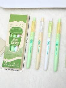 Bộ 4 bút bi bấm trơn tru, chất lượng cao, chủ đề trà sữa, thích hợp cho học sinh, trường học, văn phòng, làm quà tặng, đồ dùng cần thiết cho năm học mới. - Bộ - Xem 6