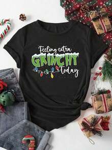 Short-Sleeved T-Shirt With A Witch Print Wearing A Wizard Of Oz Hat, Fashionable And Casual, Suitable For Spring And Summer, Plus Size For Women, Crew Neck - Vintage Street Style Unisex Cotton Short Sleeve Crew Neck T-Shirt - 黑色 - 查看 3