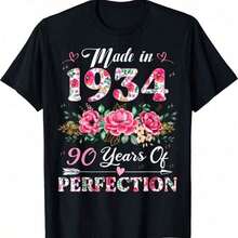 Women's Plus Size Street T-Shirt With 80s And 90s Music Print, Featuring Retro 80s And 90s Party Graphics, Made Of High-Stretch Knit Fabric, Breathable And Comfortable. - 黑色 6 - 查看 6