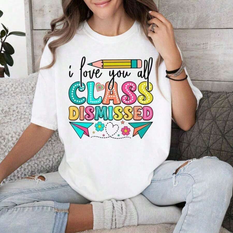 Women's Camisole "Teachers Love You All", Camisole For The Last Day Of School, Teacher Appreciation Camisole, Teacher Gifts, End Of School Year Camisole, Breathable And Comfortable. - 白色 - 查看 1