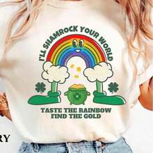 Camisetas Navideñas para Mujer, Camisetas Divertidas para las Fiestas, Camisetas de Año Nuevo con Estampados Amorosos y Humoroso para Adultos, 100% Algodón, Camisetas Gráficas Estampadas para Mujer, Camiseta Casual de Cuello Redondo y Manga Corta, 1 Pieza, Camiseta de Moda, Transpirable y Cómoda. - Blanco 008 - Ver 2
