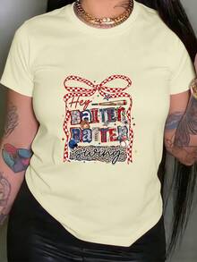 Camiseta de Mujer - Camiseta con Estampado Swing para Damas - Top casual de manga corta y cuello redondo, con estampado swing, no adecuada para usar debajo de una camisa, lavable a máquina, ideal para primavera y verano. Tops para Mujer - Blanco - Ver 7