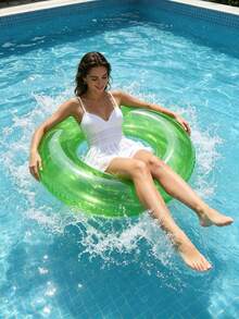 1pc Creative Transparent Swim Ring, Floating Raft For Swimming Pool And Beach, Perfect Summer Gift For Adults, Floating Lounger For Vacation Fun And Relaxation - Multicolor - View 5
