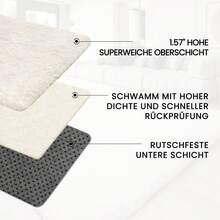 Sour Lemon Deep Pile Carpet Gray Carpet Living Room 120x160 Washable Anti-Slip Extra Large Carpets Bedroom Fluffy Modern Carpets Mat Carpets For Bedroom Room - Ivory - View 4