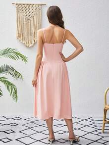 Vestido largo elegante de tirantes, estilo europeo y americano, nueva colección primavera-verano 2026, diseño sensual para mujer - Rosa - Ver 2