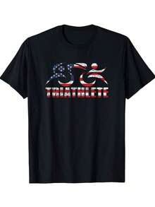 1 USA National Team Fan Soccer T-Shirt, All Seasons, Cotton, One-Sided Print, Crew Neck And Short Sleeves - 1180g 100% Cotton, Designs Are Fully Printed. Unisex. - 黑色 32 - 查看 6