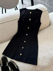 Women Midi Dresses - Black - View 4