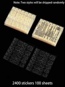 1200 piezas/50 hojas Pegatinas de uñas de gel de gelatina, pegatinas de uñas ultra delgadas, adhesivo transparente de doble cara, reutilizables, para decoración de arte de uñas, adecuadas para uñas postizas, hojas de pegatinas para uñas, pegatinas de uñas DIY - Verde militar - Ver 16