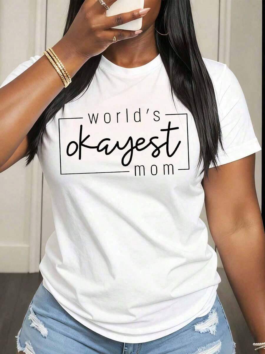 Camiseta Casual para Mujer con Estampado 'La Mamá Más Normal del Mundo', Regalo para el Día de la Madre, Prenda de Moda - Blanco - Ver 1