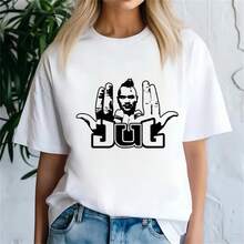Camiseta de mujer estilo kawaii, punk, grunge, con estampado gráfico, colores pastel, para mujer, Y2k, hip hop. - Blanco - Ver 8
