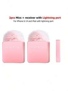2.4G Wireless Microphone Pro: 14H Long Battery Life, 160mAh Battery Capacity,DSP+ENC Noise Cancellation, Plug & Play Clip-On Design For HD Vlogging/Live Streaming - Pink - View 6
