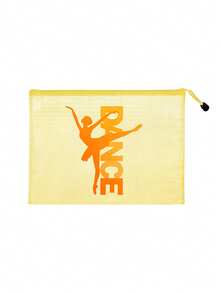 多色防水时尚网眼沙滩包，印有“Dance”彩色字母，可作游泳包、卡通跳舞女孩图案大容量透明化妆包、尼龙拉链洗漱包，轻便易携，适合存放防晒霜和零食，是夏季的理想礼物。 - 彩色 - 查看 16