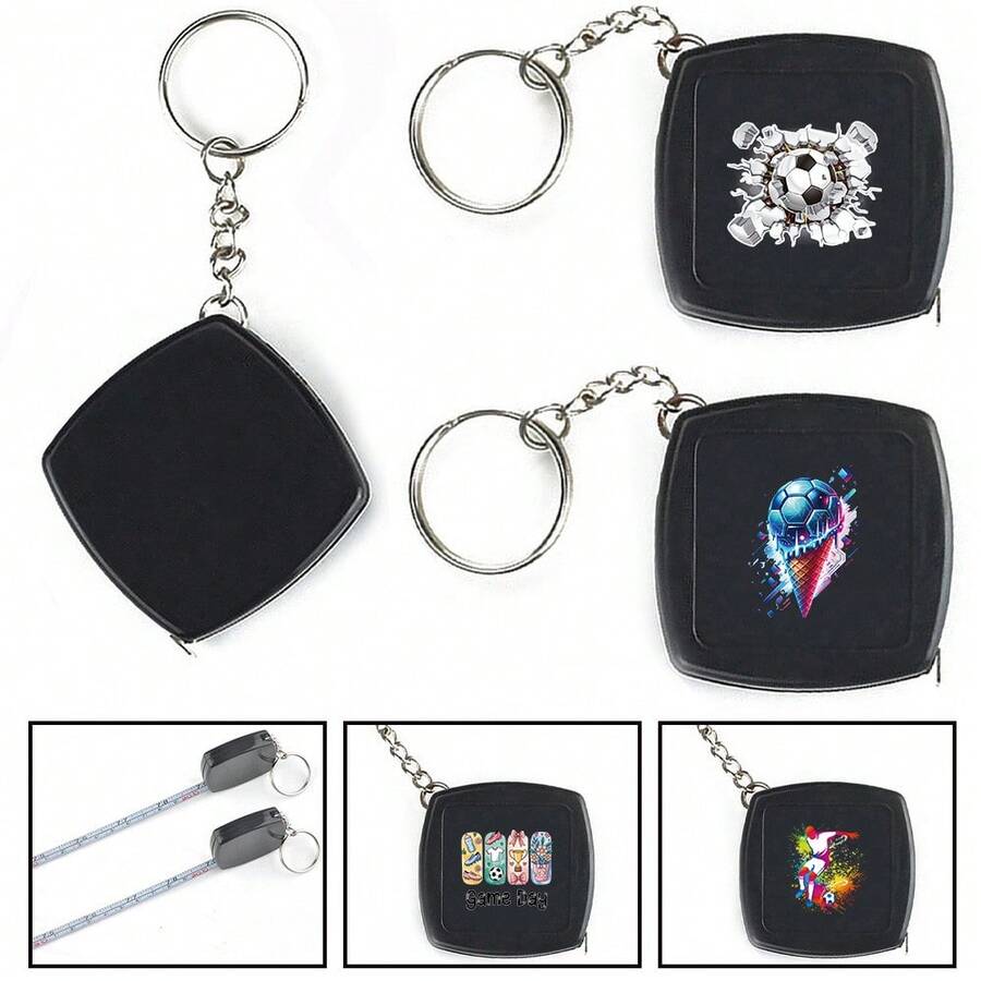 Soft Measuring Ruler Double Sided Scale Portable Retractable Tape Measure With Keychain For Body Sewing Tailor Crafting And Household Pocket Sized And Lightweight For Daily And Travel Convenience - Black - View 1