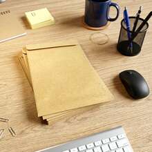 Plicuri Kraft C5, pachet de 25, plicuri autoadezive pentru documente A5, 9 x 6,4 inci, plicuri poștale maro pentru documente A4 pliate, scrisori, facturi și fotografii, rechizite rezistente pentru birou, acasă, școală, afaceri - Plicuri Kraft C5, pachet de 25 - Vizualizare 2
