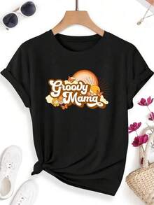 Camiseta unisex de manga corta, para mujerVeranoCamisetaA la modaVacacionesManga cortaSuperior,TropicalFloralSolGenialImprimir,RedondoCuello,DeportivoInformalVersátilCamisetaCómodoYTranspirableTelaConMedianoEstira,MujeresMercadoFiestaSuperior,FiestaRegalo,VeranoEstilplayerashombre, , , Dazymujer,romwehombres, bohochic,maestrasregalos,camisetaparaconjuntos de mujercon curvasparamu,y2k, - Negro - Ver 1
