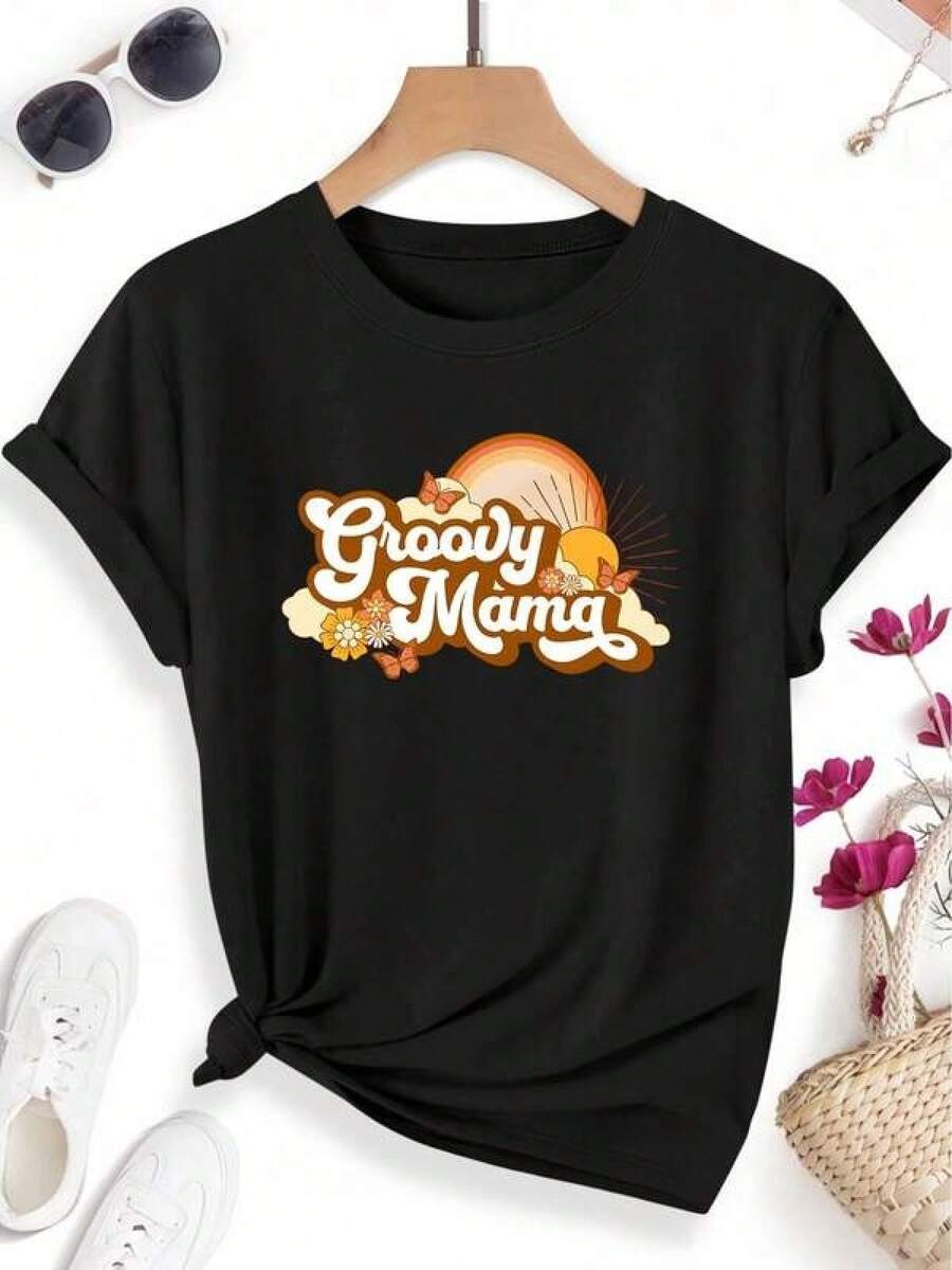 Camiseta unisex de manga corta, para mujerVeranoCamisetaA la modaVacacionesManga cortaSuperior,TropicalFloralSolGenialImprimir,RedondoCuello,DeportivoInformalVersátilCamisetaCómodoYTranspirableTelaConMedianoEstira,MujeresMercadoFiestaSuperior,FiestaRegalo,VeranoEstilplayerashombre, , , Dazymujer,romwehombres, bohochic,maestrasregalos,camisetaparaconjuntos de mujercon curvasparamu,y2k, - Negro - Ver 1