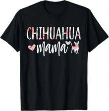 Camiseta Chihuahua Mama Amante de Perros para Mamá, Linda para Mujeres, Dueñas de Cachorros, Camiseta para Hombre, Negra, Mujer, Divertida, Viaje, Cuello Redondo, Manga Corta, Estampada - Negro - Ver 1