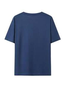 Camiseta de Secado Rápido con Gráfico de Cruz Audaz, Tela Suave y Transpirable, Ajuste Regular, Camiseta Casual Cristiana en  Elegante, -Top Unisex para VeranoPure-Cotton - Azul - Ver 3