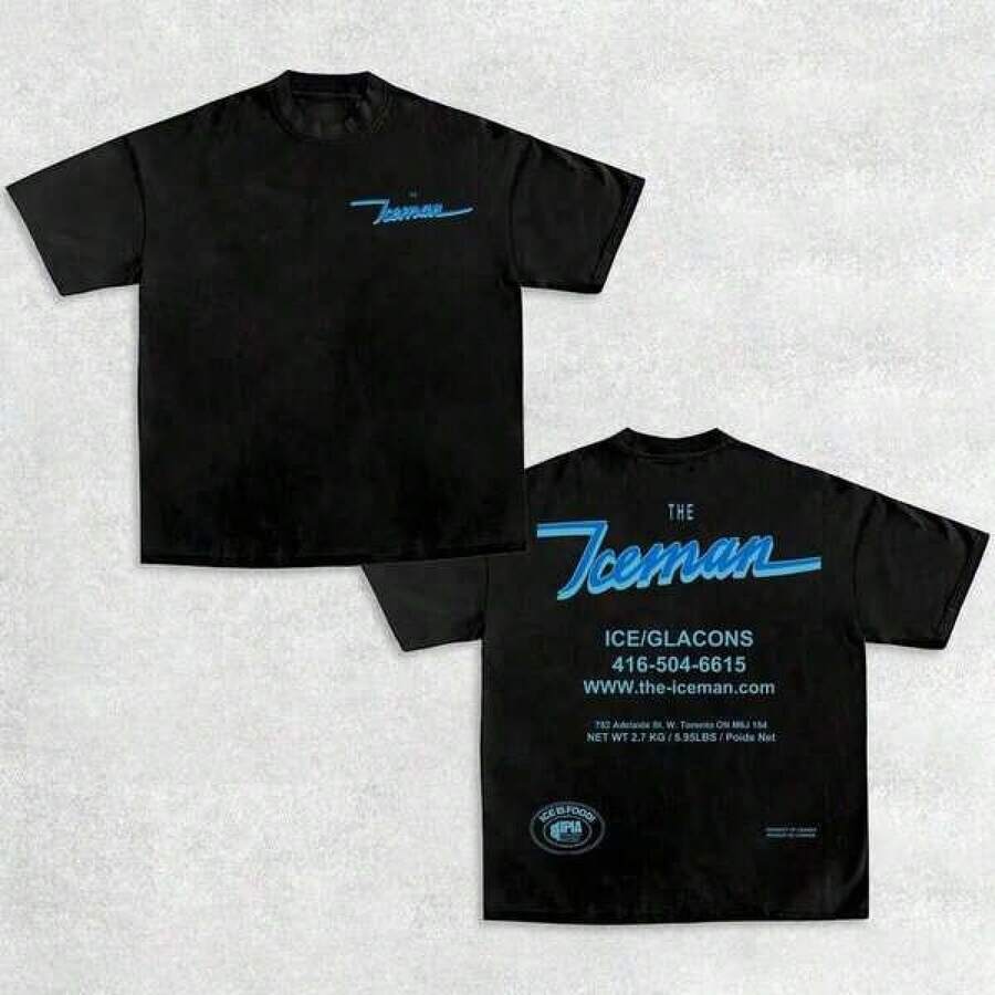Ropa Tropical para Mujer 2026 Nuevo Verano THE ICEMAN Drake Camiseta Vintage Unisex Camiseta de Rap Regalo para Fanáticos de la Música para Él y Ella Y2K Camiseta Gráfica para Mujer y Hombre Manga Corta Casual Cuello Redondo para Conciertos de Verano Uso Diario Casual Camiseta Holgada y Cómoda maija - Negro - Ver 1