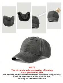 1 chiếc mũ lưỡi trai denim trơn màu dành cho nữ, kiểu dáng thời trang thường ngày, thích hợp cho du lịch, đi biển, nghỉ mát mùa xuân/thu. - Nhiều màu - Xem 7
