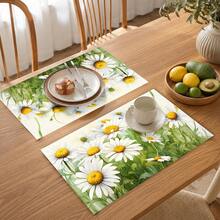 1 pieza Mantel individual de lino con estampado floral, tapete para desayuno, posavasos de café, base para tazón, accesorio de cocina, fácil de limpiar, apto para el hogar, restaurante, decoración del comedor, regalo festivo, regalo para amigos, juego de múltiples piezas - Multicolor - Ver 10