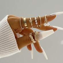 European And American Cross-Border Fashion Butterfly Open Multi-Joint Ring Set Unique Design Niche Heart Ring Wholesale - 23494-g - View 7