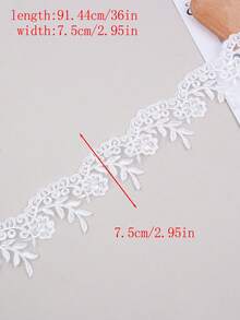 1 Yard/Gói, Nhiều lựa chọn màu sắc, Vải lưới thêu ren hoa văn mới với hạt cườm và kim sa thủ công, Dùng để tự may quần áo, váy cưới và phụ kiện, Chiều dài: 91,44cm/36in, Chiều rộng: 7,5cm/2,95in - 1 yard/gói - Xem 14