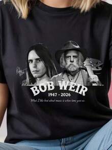 Camiseta unisex de manga corta, BobWeirCamisaBobbyWeirCamisetaTeeParaMujeresPrimaveraSumaTCamisaEscuelaInicioTemporadaDía de San ValentínDíaRegalos,Día de la MadreDíaRegalos para jugadoreshombre, , , Dazymujer,romwehombres, bohochic,maestrasregalos,camisetaparaconjuntos de mujercon curvasparamu,y2k, - Negro - Ver 6