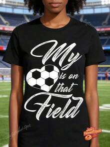 Corazón con balón de fútbol que simboliza la pasión y el apoyo a los jugadores en la Copa Mundial 2026 camiseta para mujer perfecta para aficionadas orgullosas del fútbol - Negro - Ver 6