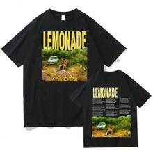 Camisetas Vintage de Moda Hop Oversized, Camisetas de Mercancía de la Gira Lemonade de Louis 2025, Ropa Urbana Rock para Hombres y Mujeres - Negro - Ver 6