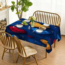 1pc, Home Decor, Heart Pattern Printed Tablecloth, Rectangular, Machine Woven, Suitable For Home Kitchen Dining Room, Party Dinner, Picnic Camping, Date, Wedding, Theme Party Decoration, Indoor And Outdoor Use - Multicolor - View 14
