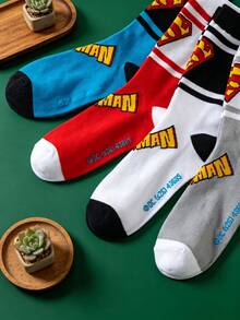 4 đôi tất thời trang Superman của Warner Bros., thoải mái, thoáng khí, chống trơn trượt, phù hợp cho mọi dịp. - Nhiều màu - Xem 2