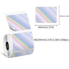 4 cuộn giấy nhãn laser hologram màu bạc - 40x30mm, tương thích với máy in nhãn Phomemo M110/M120/M200/M221/P50, nhãn mã vạch | Thiết kế hologram | Nhãn tự dính - Xem 8