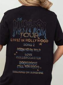 Camiseta de la gira ayhem, camiseta vintage de gira de rock, camiseta de Live in , camiseta de concierto retro, camiseta de música con gráficos ,Embalaje individual - Negro - Ver 2