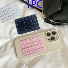 1pc Silicone Suction Cup Phone Holder, Reusable Hands-Free Stick-On Stand Suitable For Mirror, Glass, Tile And Smooth Surfaces - Multicolor - View 9