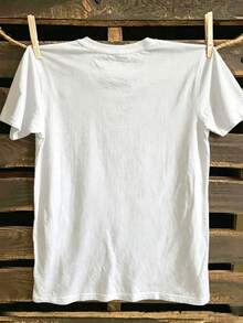 Camiseta Vaquera Vintage] 2079 - Camiseta Vintage de Vaquera Americana, Manga Corta Cuello Redondo, Blusa Casual para Mujer Z5181 - Blanco - Ver 2