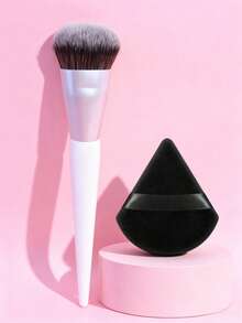 1 buah Kuas Alas Bedak Kepala Datar, Kuas Concealer, Aplikasi Halus Tanpa Menggumpal, Riasan Cepat, Cocok Untuk Pemula, Alat Rias Portabel - MultiWarna - View 13
