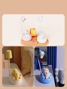 Cute Cat-Shaped Touch Night Light - LED Bedside Lamp With Three Brightness Levels. Stylish, Eye-Friendly, And Colorful; Perfect For Bedroom Use. Portable USB Rechargeable LED Light. 'Sleepy Cat' Animal Table Lamp - Ideal For Bedroom Use And Gifting. - Sleeping Cat - View 10