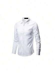Premium Quality Slim Men's Dress Shirt - Excellent Finish - White - View 2