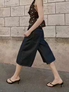 Summer Metal Decor Strap High Heel Sandals, Minimalist Resort Style Thin Heel Mule Shoes,Flip Flops - Black - View 6
