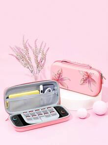 1pc Pink Eggplant Flower Pattern Protective Case/Cover, Compatible With Switch2 (2025), Switch NS, Switch OLED, Switch Lite, Accessories For Switch 2nd Gen/Switch, Full Set Including Storage Bag, Game Card Case, Best Gift For Switch Players - Multicolor - View 14