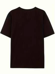Camiseta casual para mujer, para entusiastas del fútbol, ENGLAND 2026, estampado de fútbol con letras, cuello redondo de manga corta, suave y transpirable, camiseta elegante adecuada para fiestas. - Negro - Ver 2
