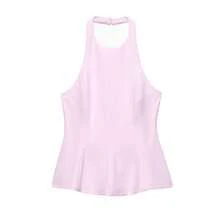 Nuevo top casual de verano para mujer con escote halter minimalista y versátil de la marca DEEKA - Blanco puro - Ver 8