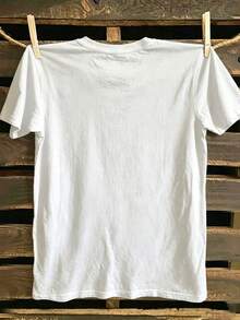 Camiseta con estampado gráfico, top casual de manga corta y cuello redondo para verano y primavera, ropa de mujer - Blanco - Ver 2