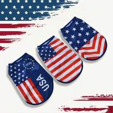 3件套7月4日美国独立日宠物狗背心衣服，美国国旗设计，趣味节日小型犬猫服装 - 彩色 - 查看 12